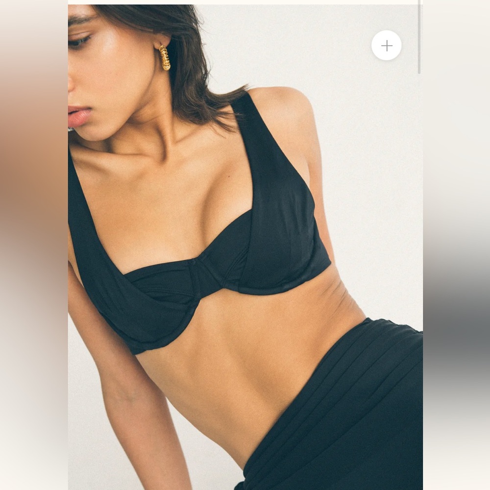 EEUC PALM swimwear black rib Bella bottoms